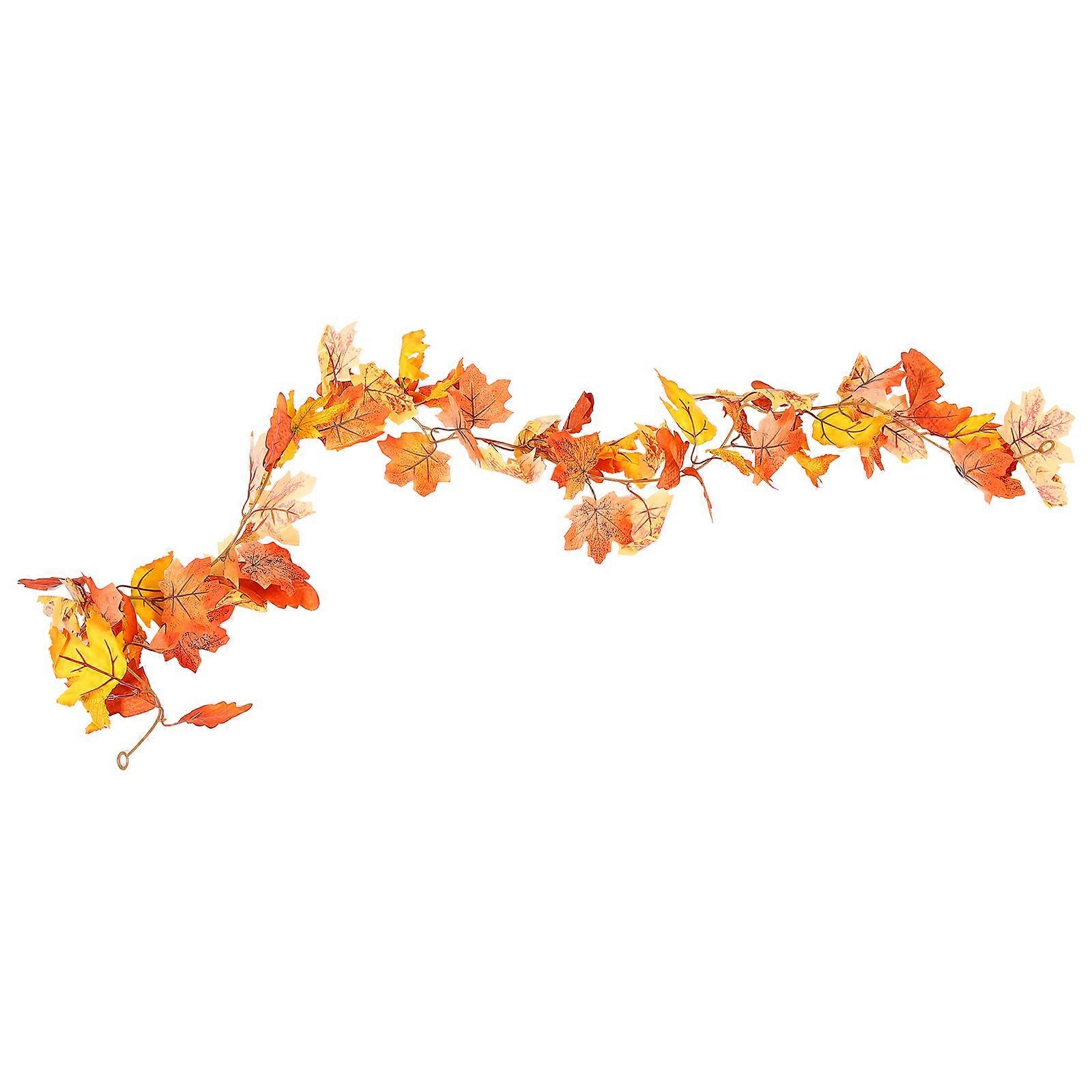 Maple Decor Artificial Cane Simulation Maple Leaf for Decoration 3Pcs Red Yellow