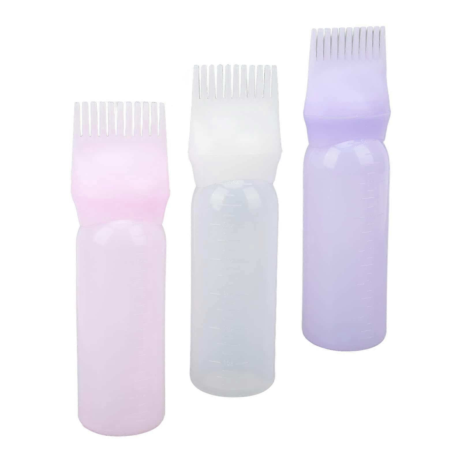 Hair Dye Applicator Bottle Set with Root Comb for Precise Root Application and Hair Color Touch Up
