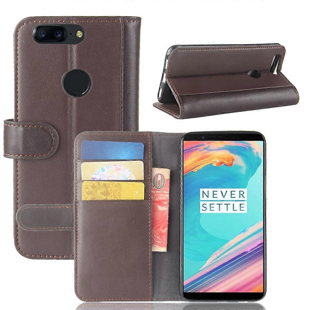 Genuine Split Leather Wallet Stand Mobile Casing for OnePlus 5T