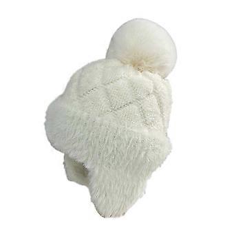 Bonnet d'hiver pour femme avec cache-oreilles, bonnet épais en peluche avec pompon, protégeant les oreilles, tricoté, chaud et extensible, idéal pour les activités extérieures par temps froid.