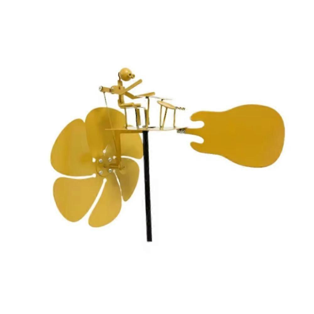 Handmade Metal Guitar Windmill Garden Decoration, Wind Spinners