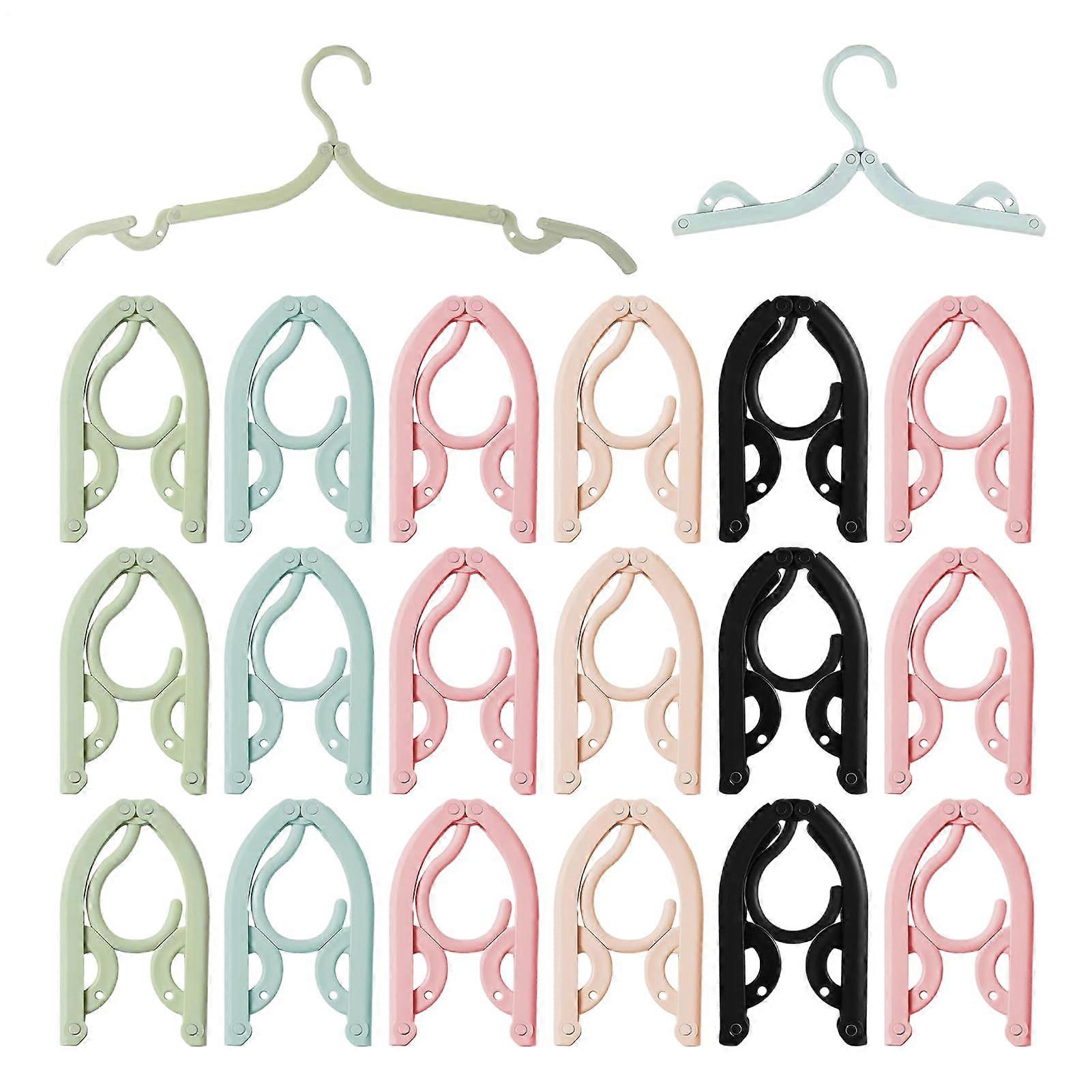 Foldable Travel Hangers 20 Pack Space Saving Clothes Hangers for Wardrobe Dorm Camping