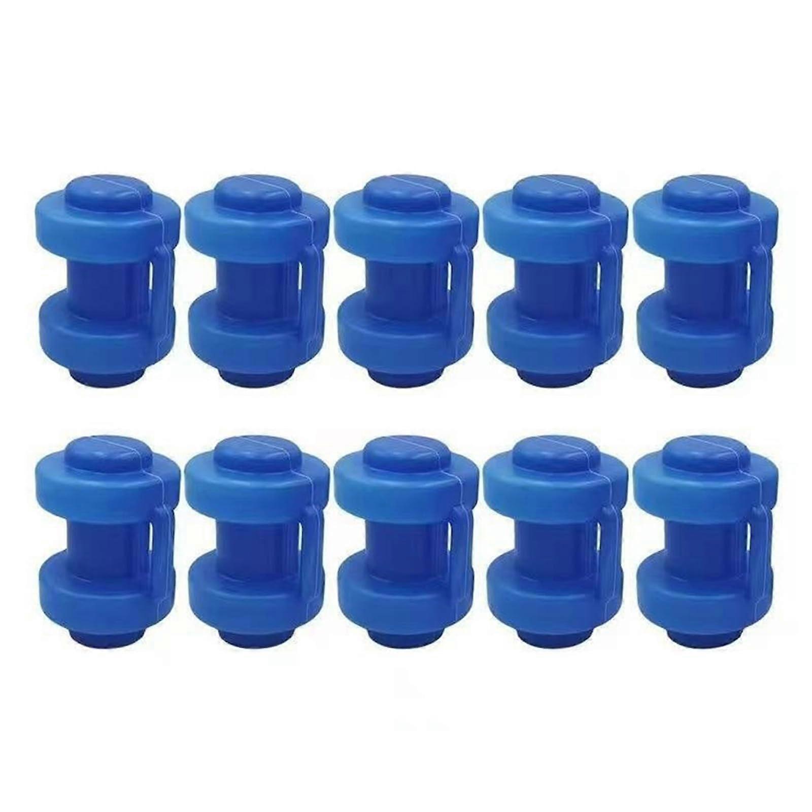 10pcs Shock Absorbing Trampoline Pole Caps with Net Hooks Durable Edge Protection Blue