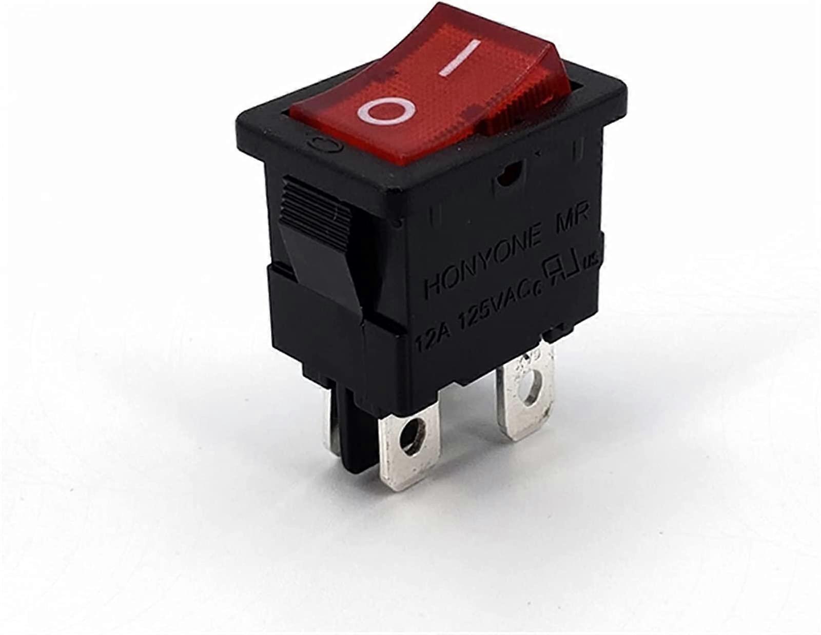 5Pcs DPST Rocker Switch with Light 4 Pin 220V Illuminated OnOff Compact Panel Mount Red