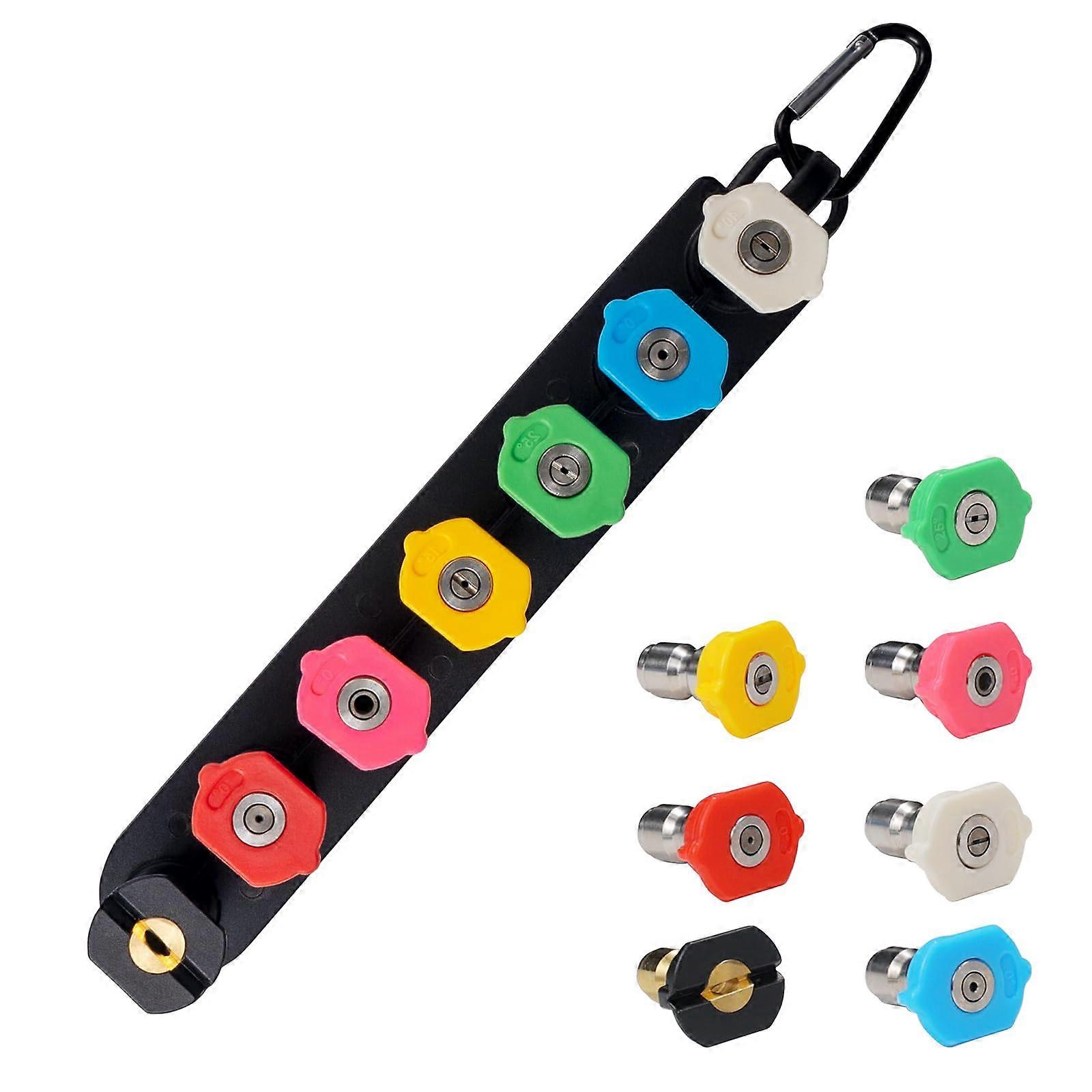 Pressure Washer Nozzle Tips Set with Holder, 1/4 Inch Quick Connect for Multiple Spray Patterns