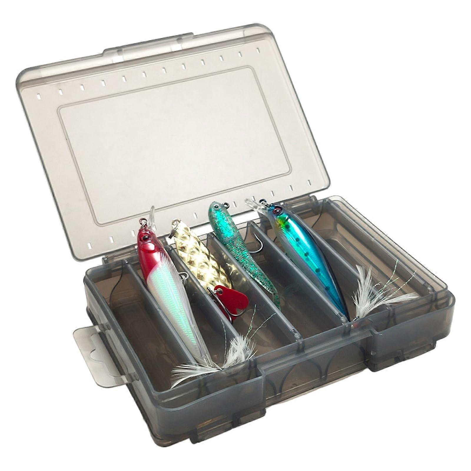 Double Sided Fishing Tackle Box with Compartments for Lures Hooks Baits Compact Organizer