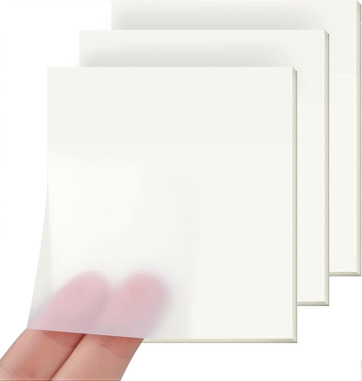 3pcs Notes Set, 150 Sheets Transparent Notes, Self Adhesive Clear Note Square, Waterproof Translucent Tab(7.6x7.6cm)
