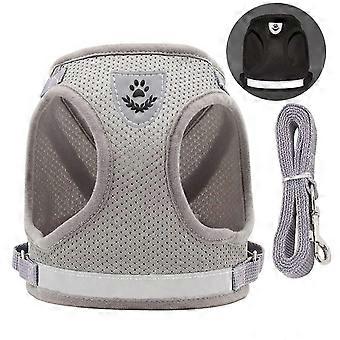 Pet Running Leash Set Reflective Dog Harness And Adjustable Pull Cord 1.1m For Small Dogs (XL)