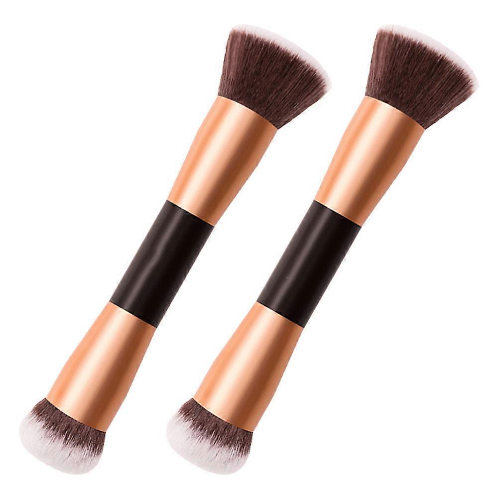 Makeup Brush Double Ended for Powder and Blush Use 2Pcs Soft and Portable