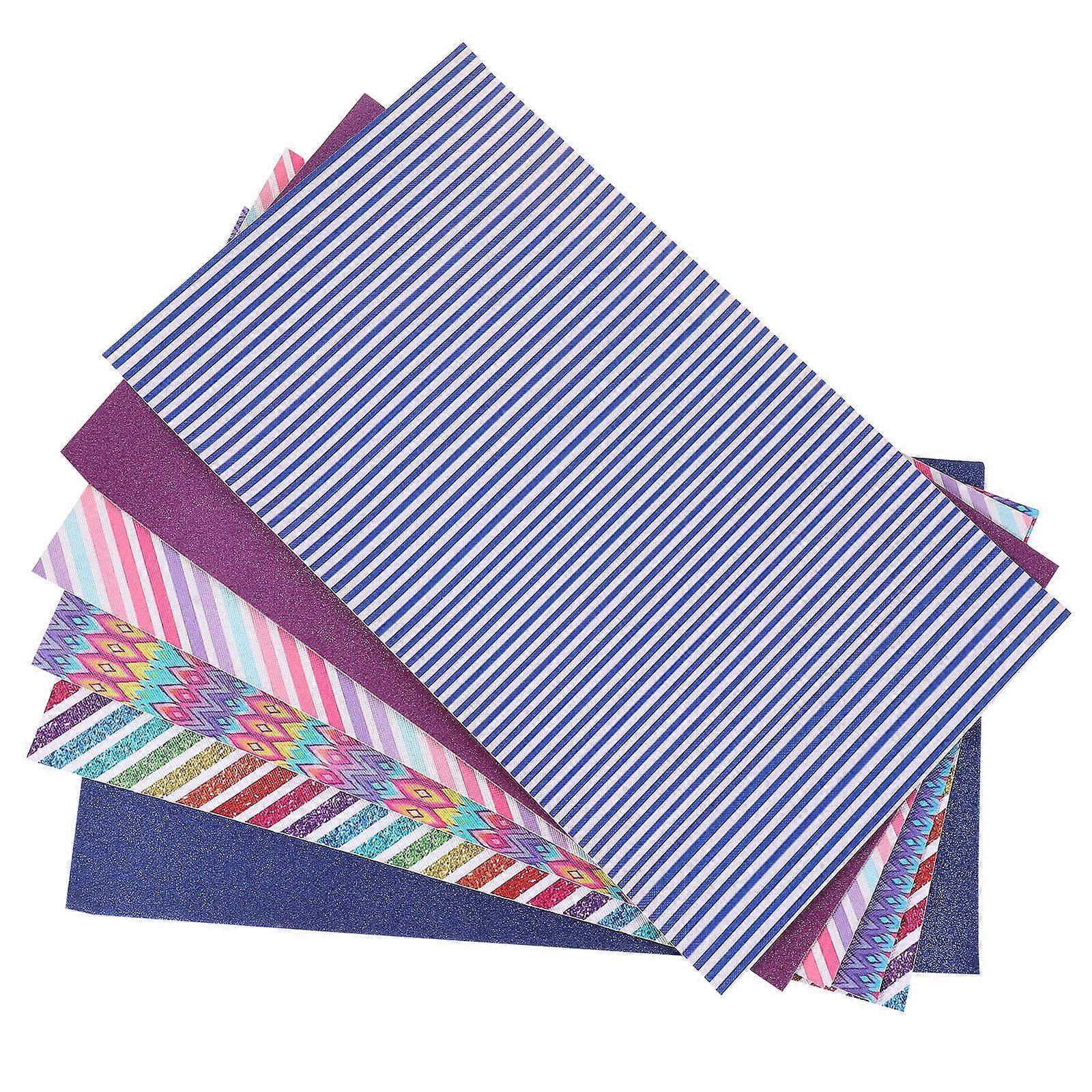 Blue PU Sheets DIY Sewing Sheets for Handmade Projects 6Pcs