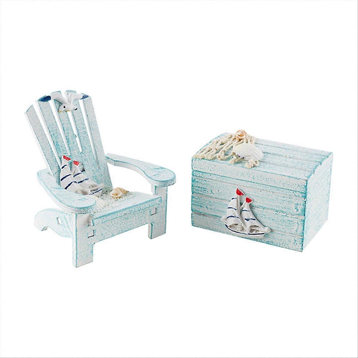 1 Set Mini Strandkorb Miniatur Möbel C