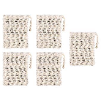 Bolsa de jabón exfoliante para limpieza, 10 unidades, color amarillo claro
