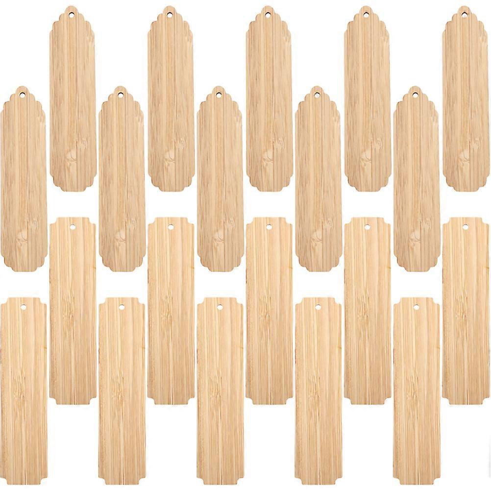 Light Yellow DIY Bookmarks Wooden Rectangle Bookmarks 20Pcs