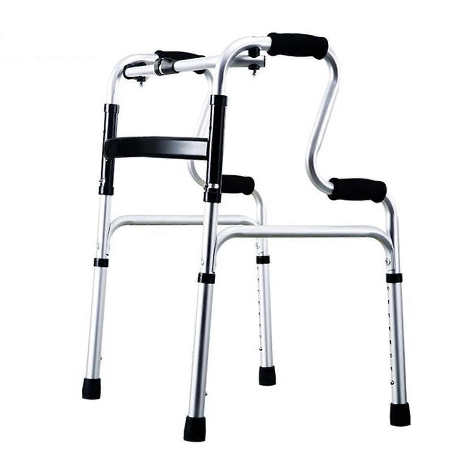 Folding Walker with Wheels and Commode Chair, Adjustable Height, Lightweight for Elderly