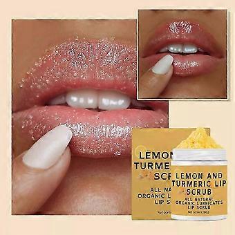 Natural Turmeric Lemon Lip Scrub for Dark Lips, Turmeric Lemon Lip