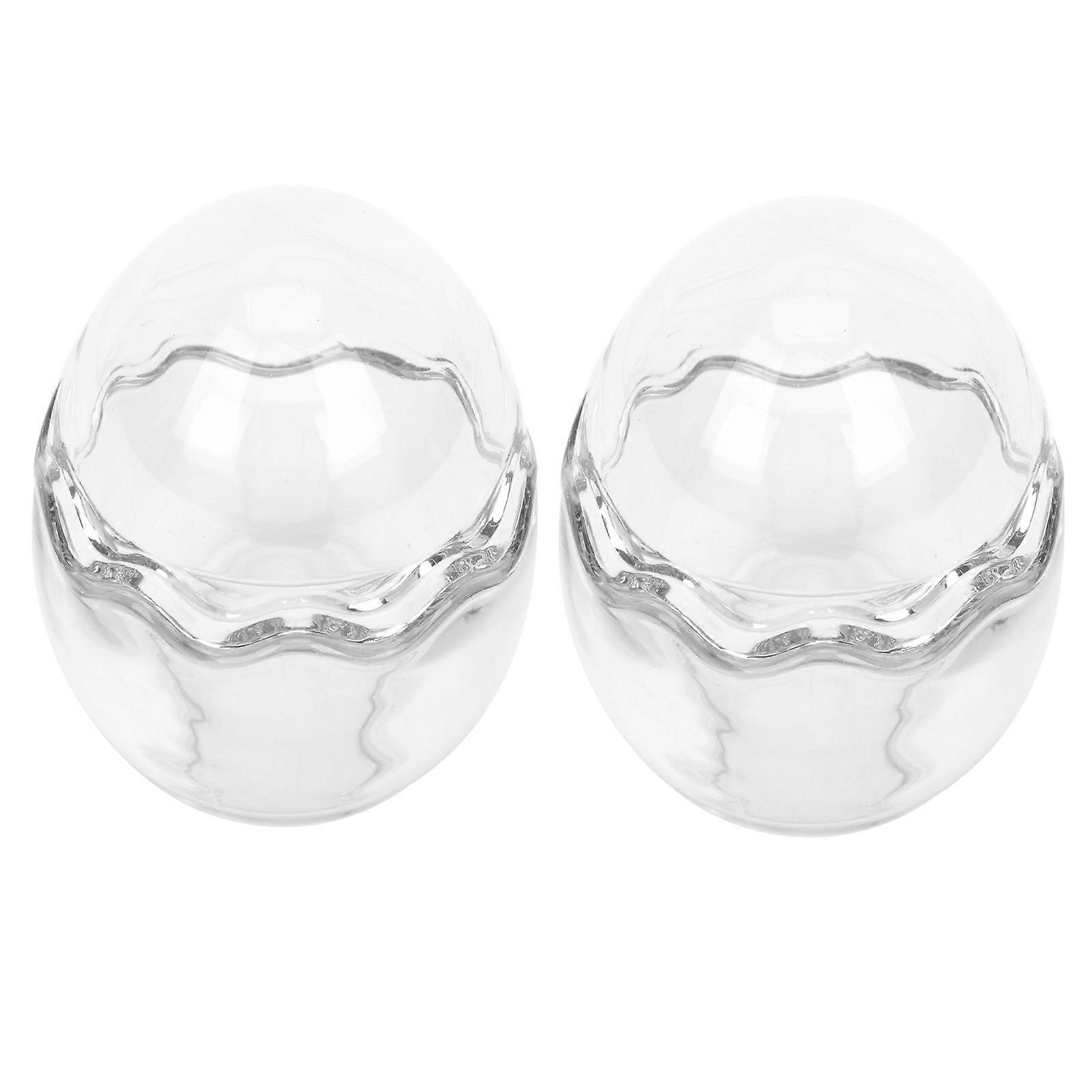 Eggshell Pudding Cups Glass Containers for Jelly Making 2Pcs Pack