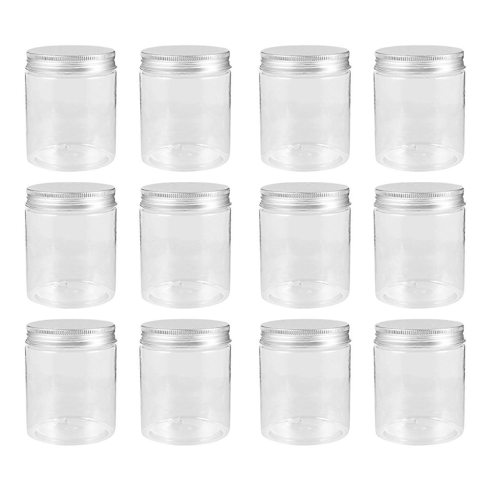Transparent Plastic Sealed Jars for Storage 12Pcs Moisture-Proof Packing Cans