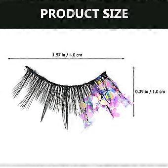 3 Pairs False Eyelashes Fake Lashes Glitter Colored Lashes Fluorescent 3D Eyelashes