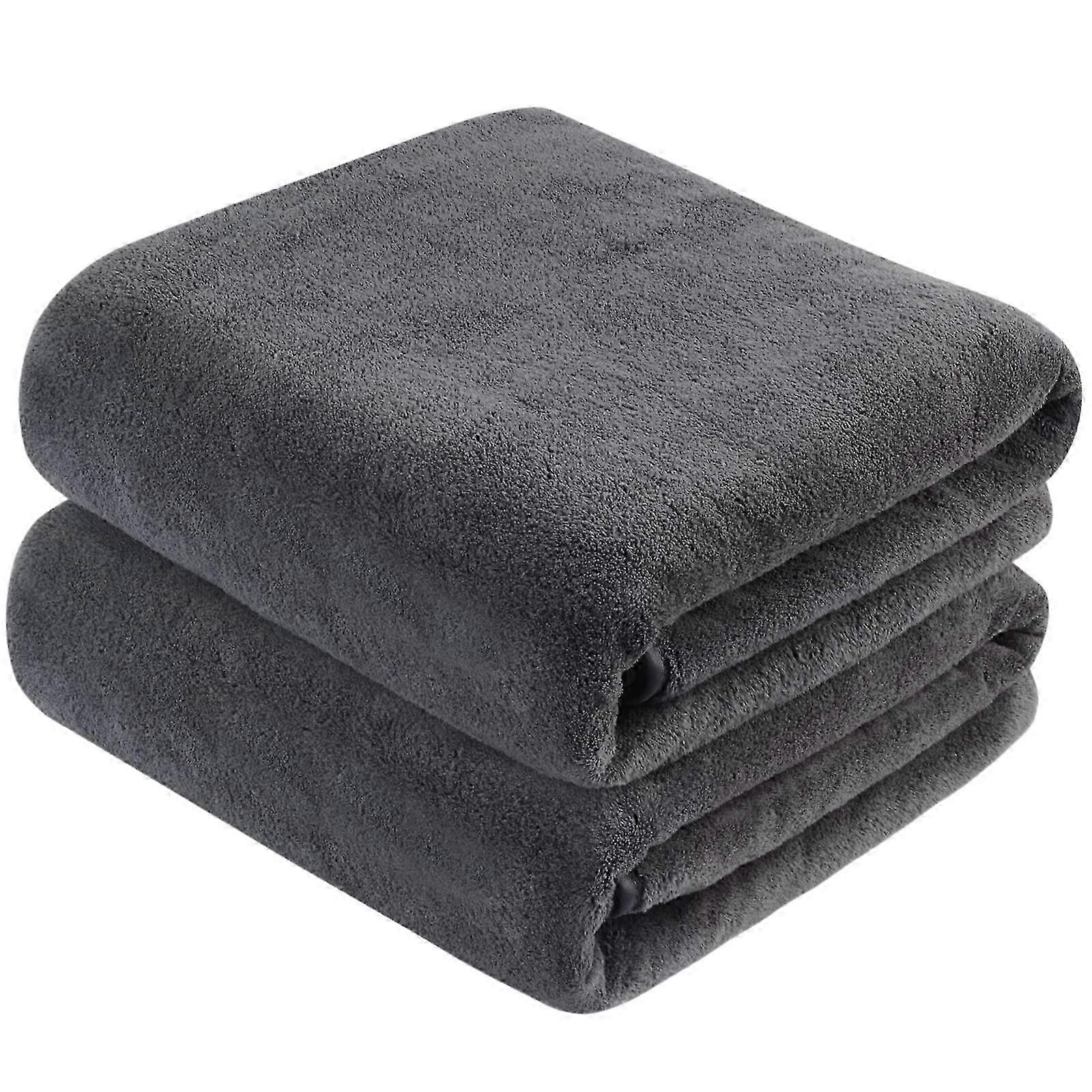 Gray and thickened towel-2 pieces