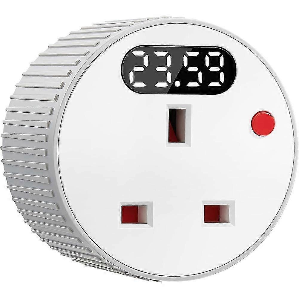 Countdown Timer Plug Socket, Digital Plug with LED Display, 1 Min-24H Adjustable Countdown Switch Plug