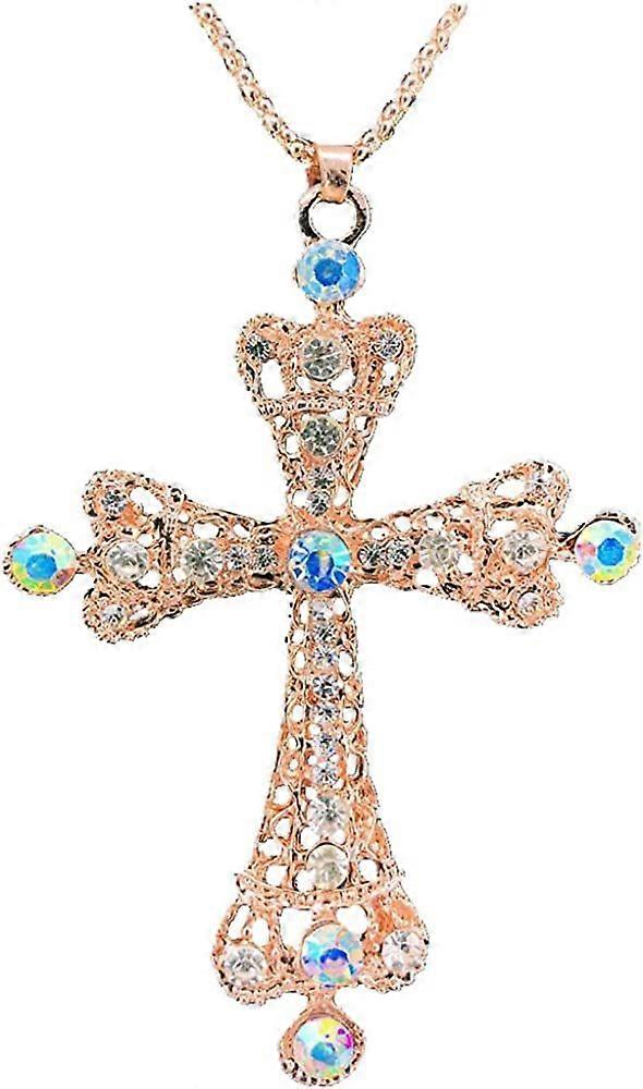 Heytea Diamond Cross Ciondolo Collana Lunga per Gioielli Da Donna