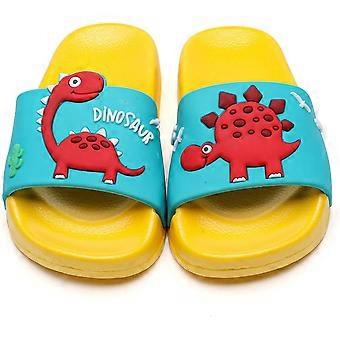 Toddler Little Kids Dinosaur Beach/Pool/Shower Slides/Anti-Skid Home Bath Slippers/Cute Summer Outdoor Shoes for Girls and Boysactual shoe length 17CM