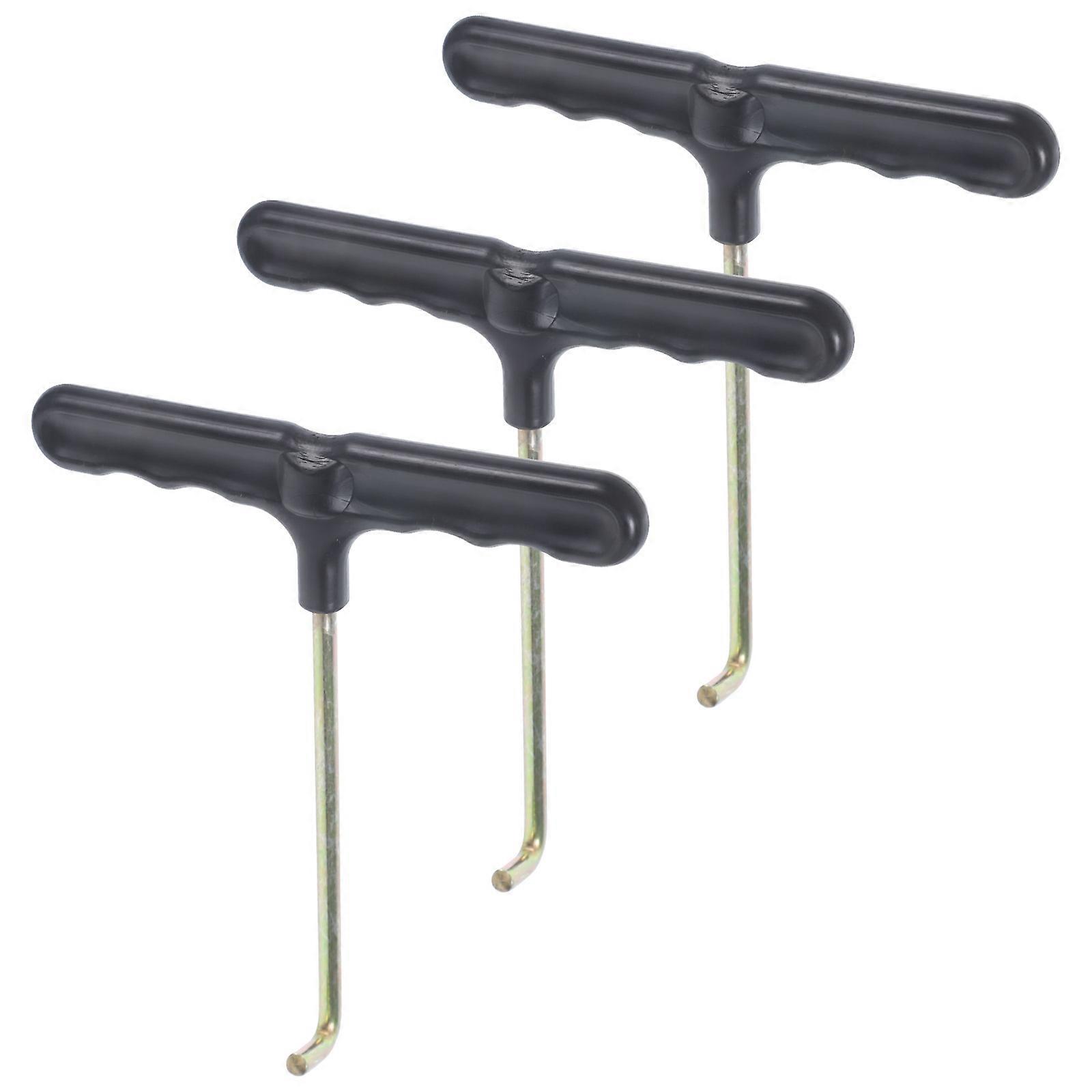 3Pcs Trampoline Hook Spring Hook With Handle Trampoline Install Tool Skate Sharpener Hook