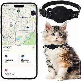 Cat Tracker Collar for Small Cats - Real Time Cat GPS Tracker No Monthly Fee, Pet Tracker for Cats Works with Apple Find My (Compatible with both Appl