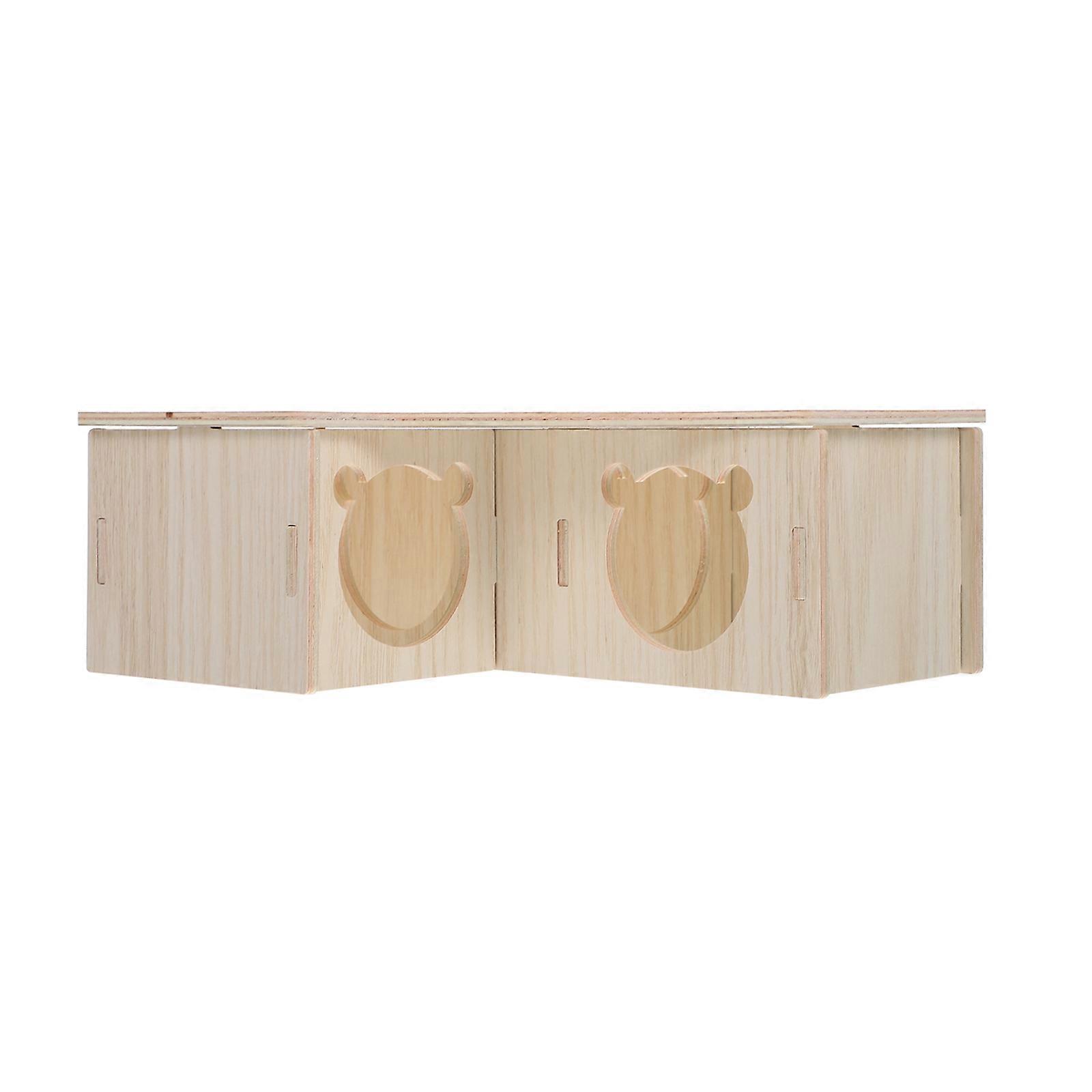 Multifunksjonell hamster Gjemmested Bite-resistent Hamster Nest Wooden Hamster House