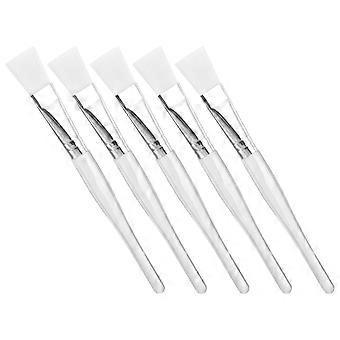 Silver Facial Mask Brush Set for Cosmetic Use 5Pcs Nylon Applicators