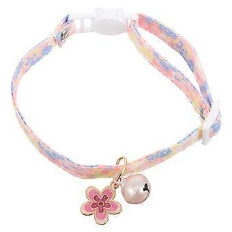 Niedliches Katzenhalsband mit Blumenanhänger und Glöckchen, verstellbar