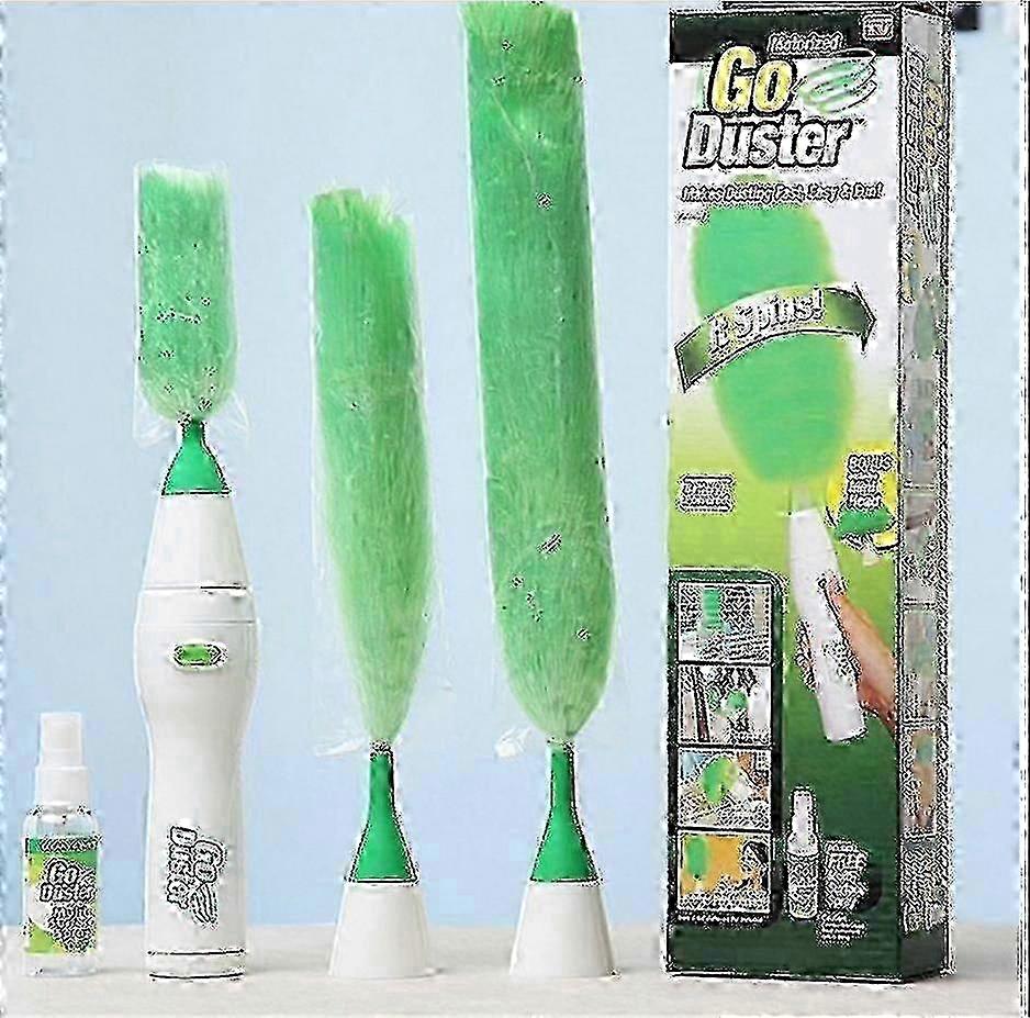 Electric Go Duster Dust Multi Function Motorized Spins Cleaning Tool Feather