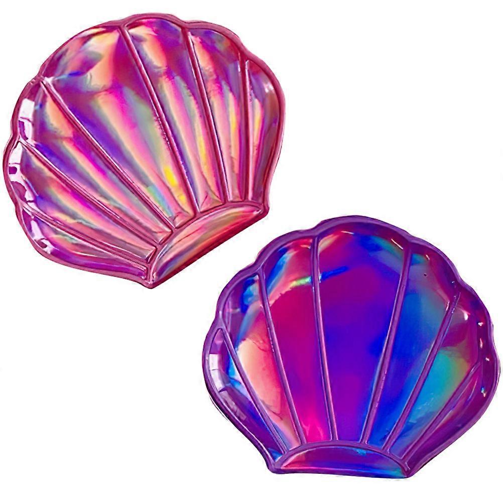 Portable Shell Makeup Mirror Foldable 2Pcs Cosmetic Compact Mirror