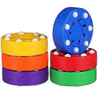 6pcs Roller Hockey Pucks Sports Training Pucks Colored Indoor Pucking Balls Street And Floor Hockey Practice Accessories
