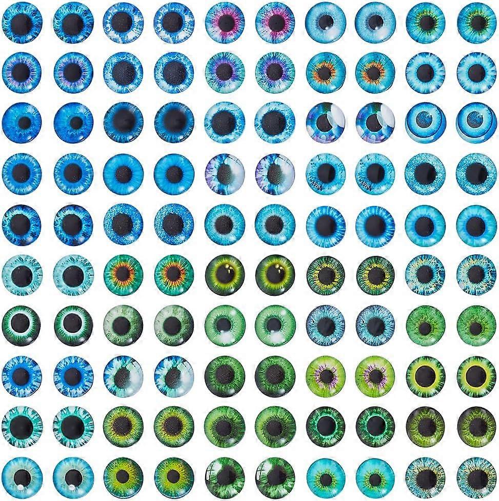 1 Set Glass Cabochons Half Round with Pattern Half Round 12x3mm 100pcs