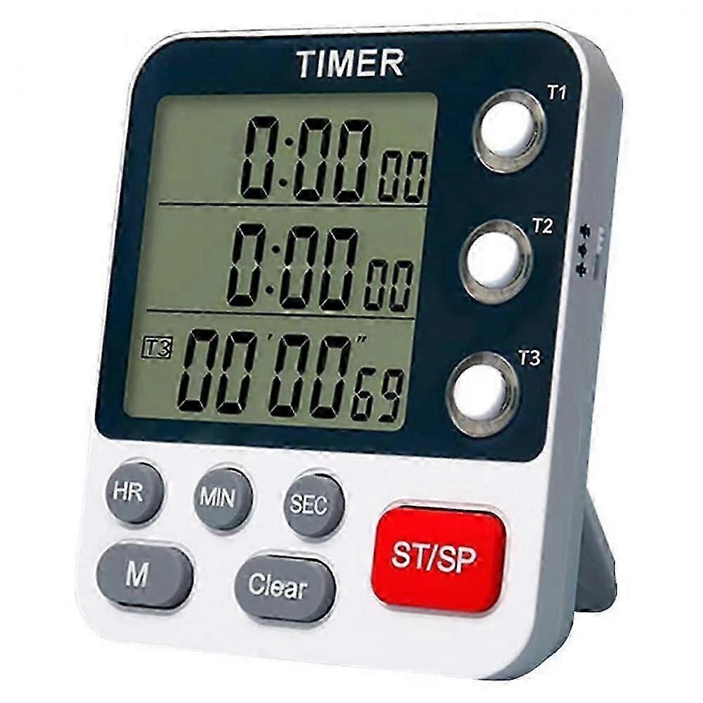 Digital Dual Kitchen Timer,3 Channels Count Up/down Timer,cooking Timer,large Display
