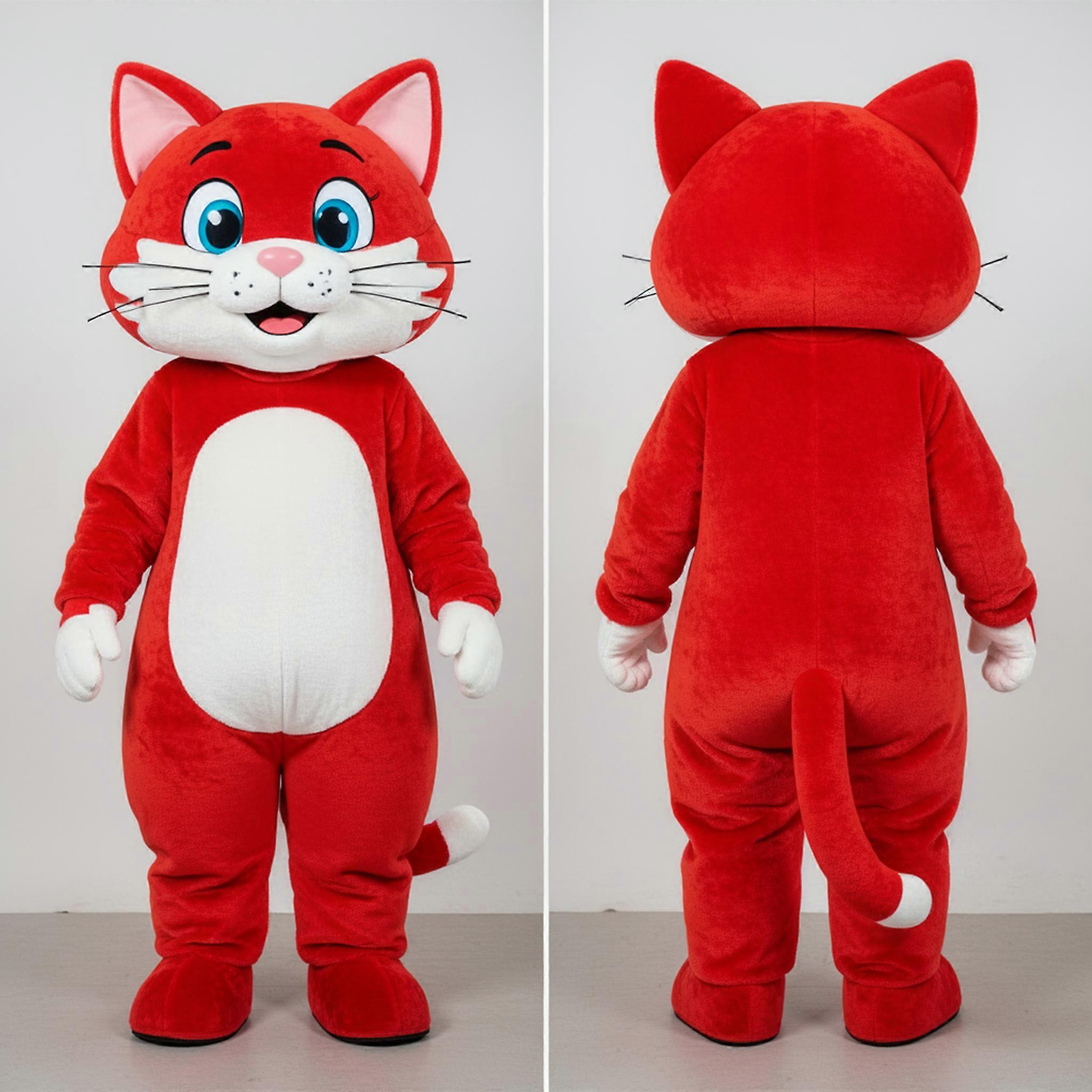 MASTICOT Red Plush Padded Cat Mascot