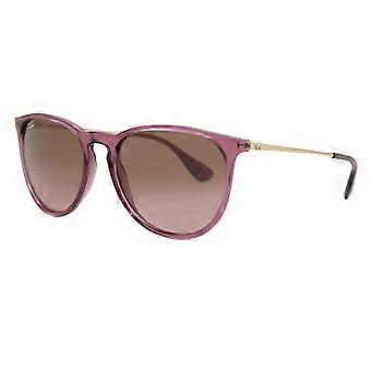 Ray-Ban RB4171 Erika 659114 Vollrand-Sonnenbrille, transparent, violett, oval, Damen, UV2, Original