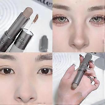Bastão de Contorno de Efeito Duplo em 3 Tons, Menta Doce Matte para Contorno Facial e Sombra para Nariz, para um Look Esculpido - 2 # Cinza Sombra, 1 # Trigo Nativo
