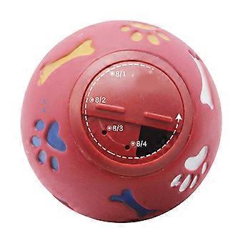 Hunde-Leckerli-Spender-Ball langsame Fütterung Einstellbares Kauen Welpen-Puzzle-Ball-Spielzeug für Katze Rot M 11 cm / 4,3 Zoll Durchmesser