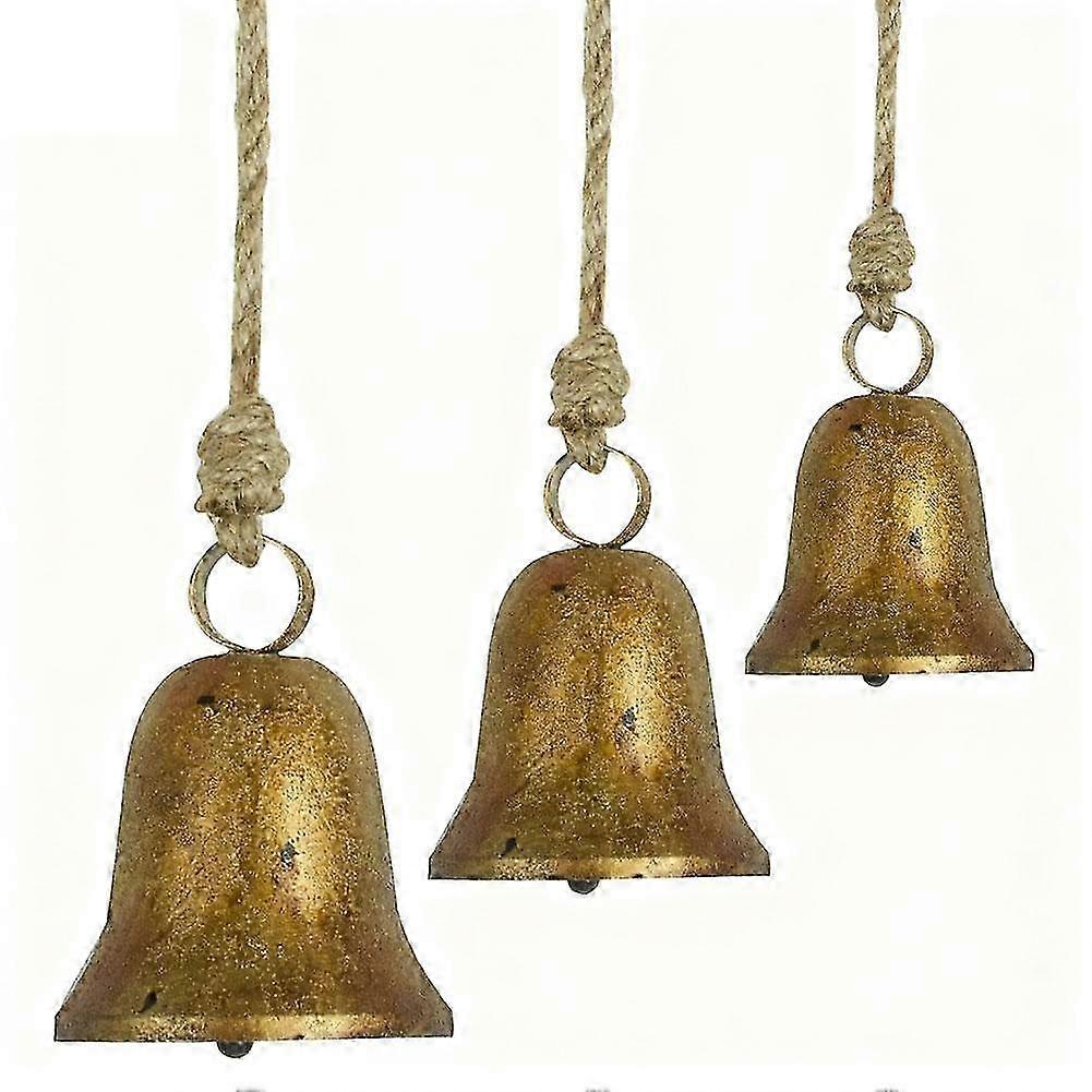 Solid Iron Bells Natural Jute Rope