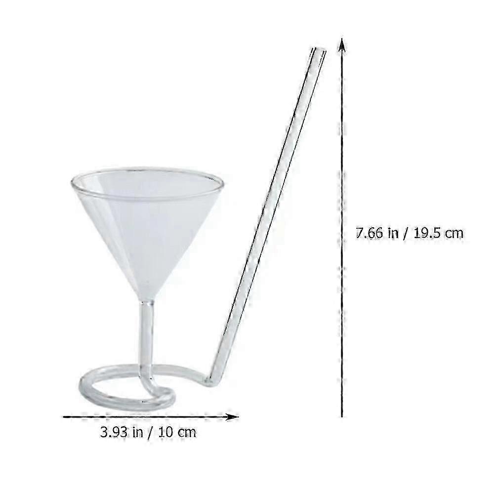 Transparent Glass Straw Wine Glass