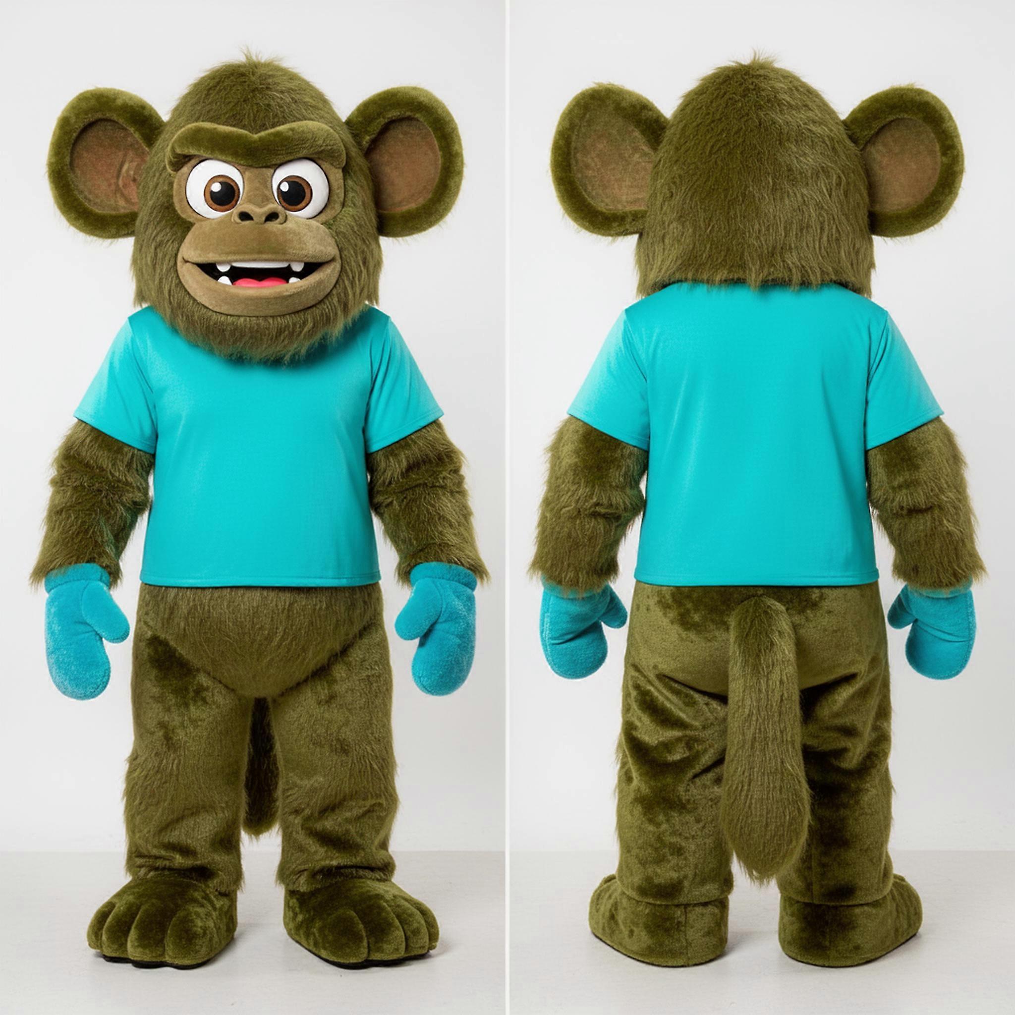 MASTICOT Olive Green Broad Shouldered Sasquatch Mascot