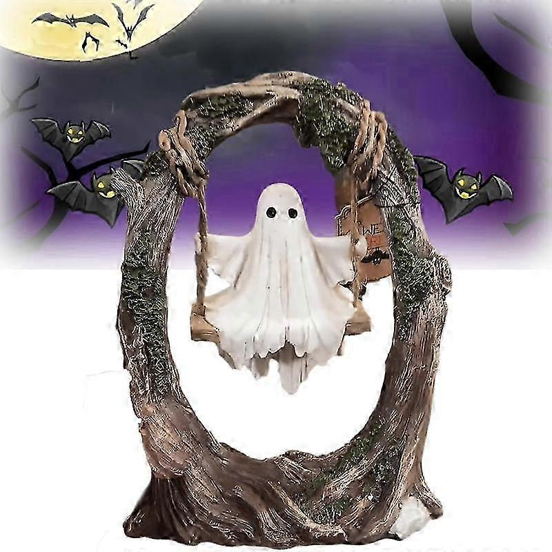 Spooky Resin Ghost Swing Statue