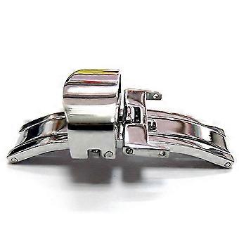 Push Button Deployment Clasp, Stainless Steel, 20mm for Watch Band Strap, Compatible with Most Straps, Prevents Wear, Adds Luxury