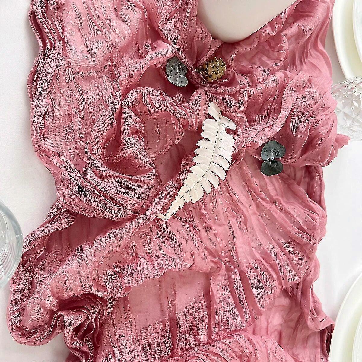 Sage Printed Polyester Gauze Runner