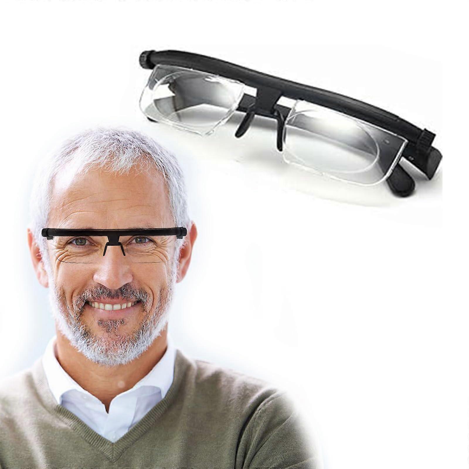 Adjustable Reading Glasses with Easy Dial Focus Control, Lightweight Universal Fit Frame