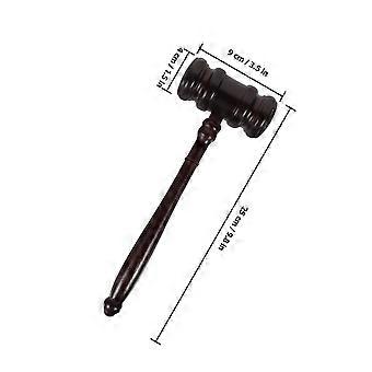 Wooden Judge Gavel Auction Hammer for Role Play with 2Pcs Solid Wood