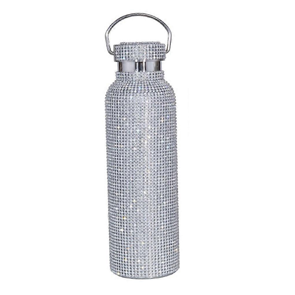 Rhinestone-Handle Vacuum Insulated Flask