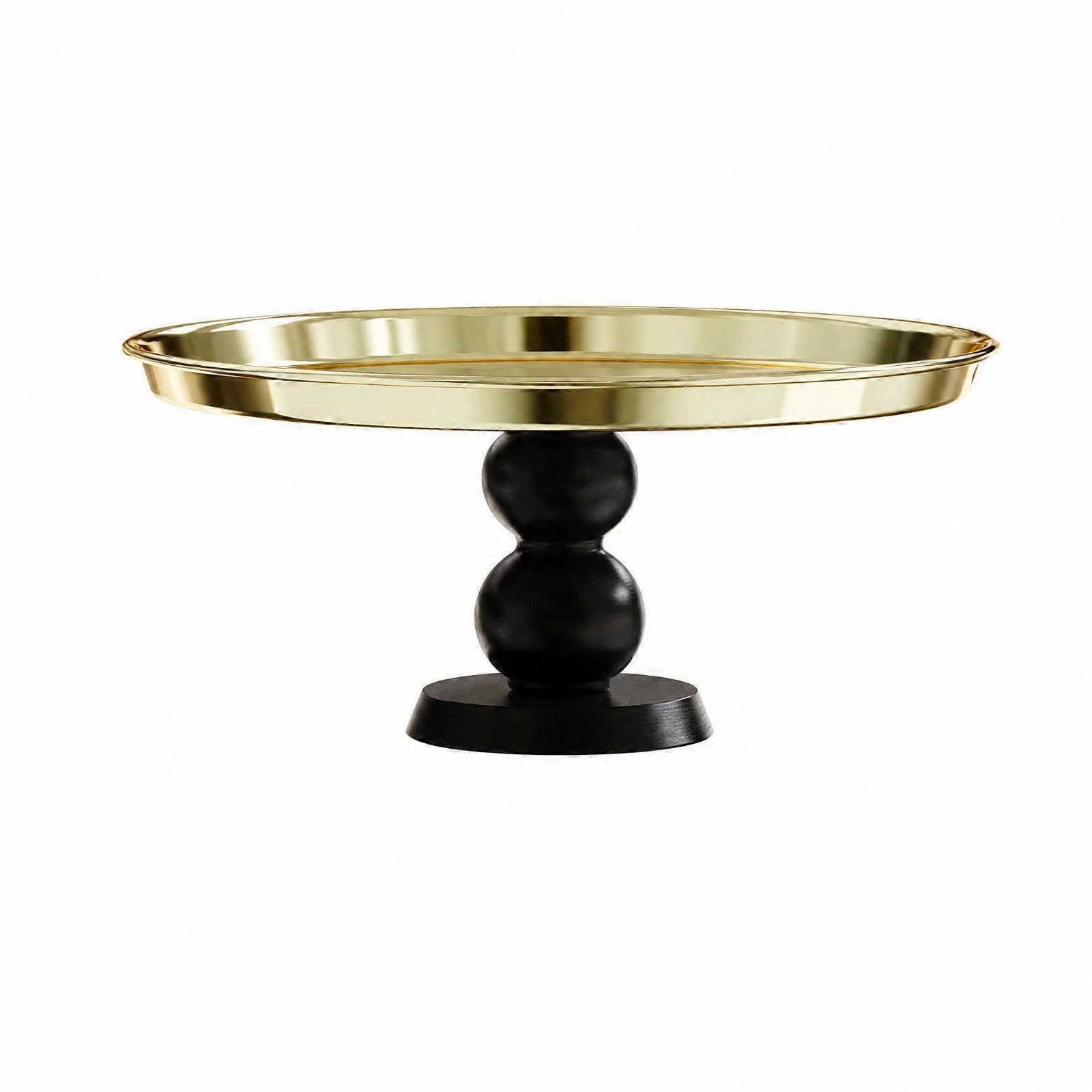 Raised Serving Tray with Round Rim Reflective, Space-Saving, Elevated Tabletop